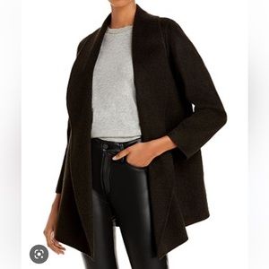 🆕 Theory Clairene Shawl Coat New Divide Lux in Thyme